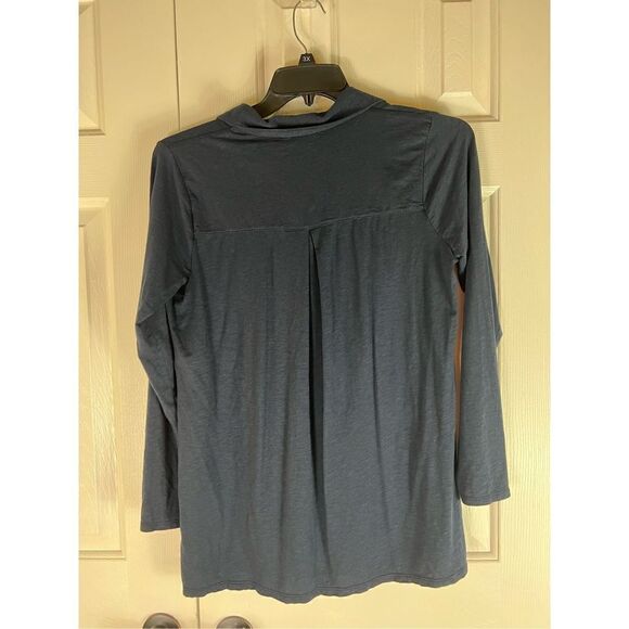 J Jill Womens Navy Button Up Blouse Size Small - Picture 4 of 4
